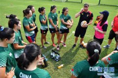 组图：中国女子七人制橄榄球队在海口集训